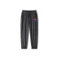 Ice Silk Ankle-Length Pants-DD18 Elastic Cuff Small Logo Four-Grid Dark Gray