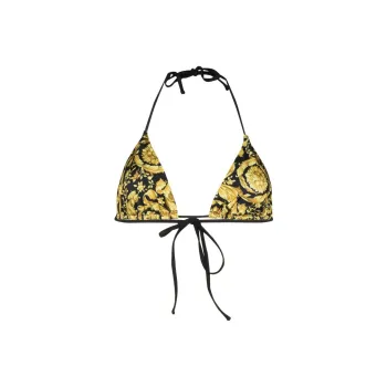 VERSACE Barocco Print Bikini Top 'Black/Gold'