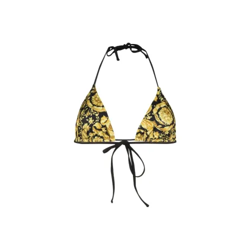VERSACE Barocco Print Bikini Top 'Black/Gold'