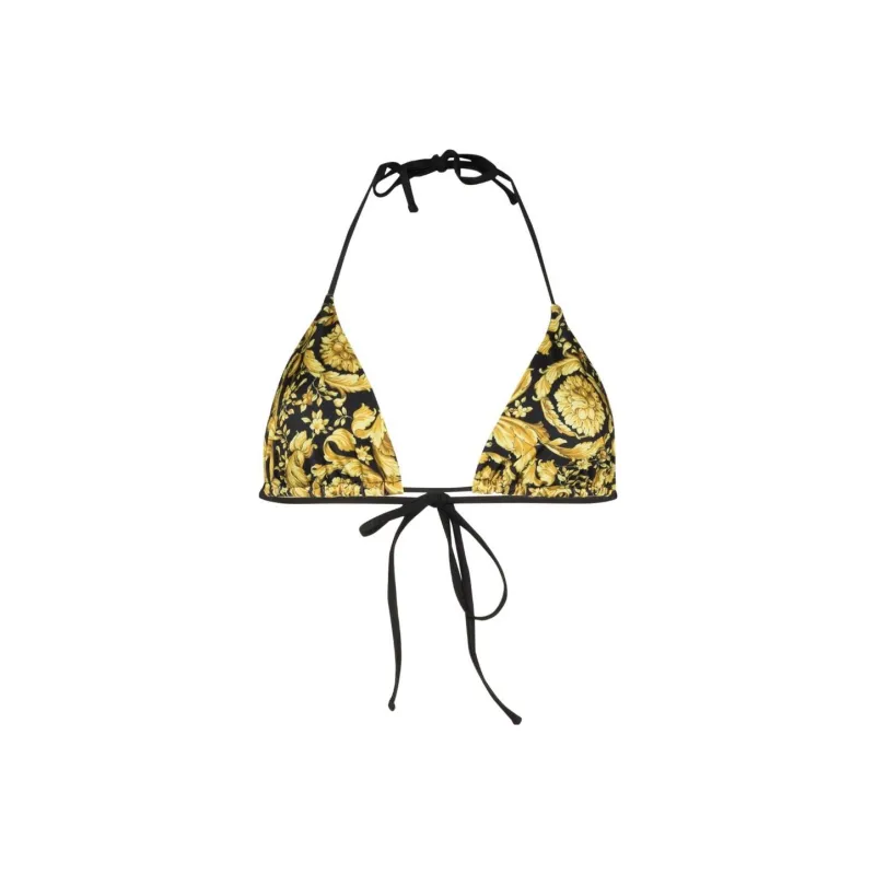 VERSACE Barocco Print Bikini Top 'Black/Gold'-0