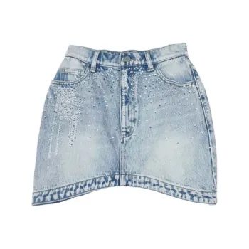 TCH Casual Short Skirts Women's Denim Blue