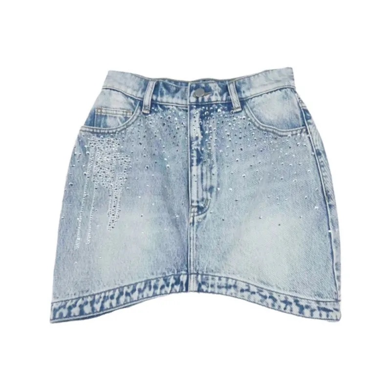 TCH Casual Short Skirts Women's Denim Blue-0