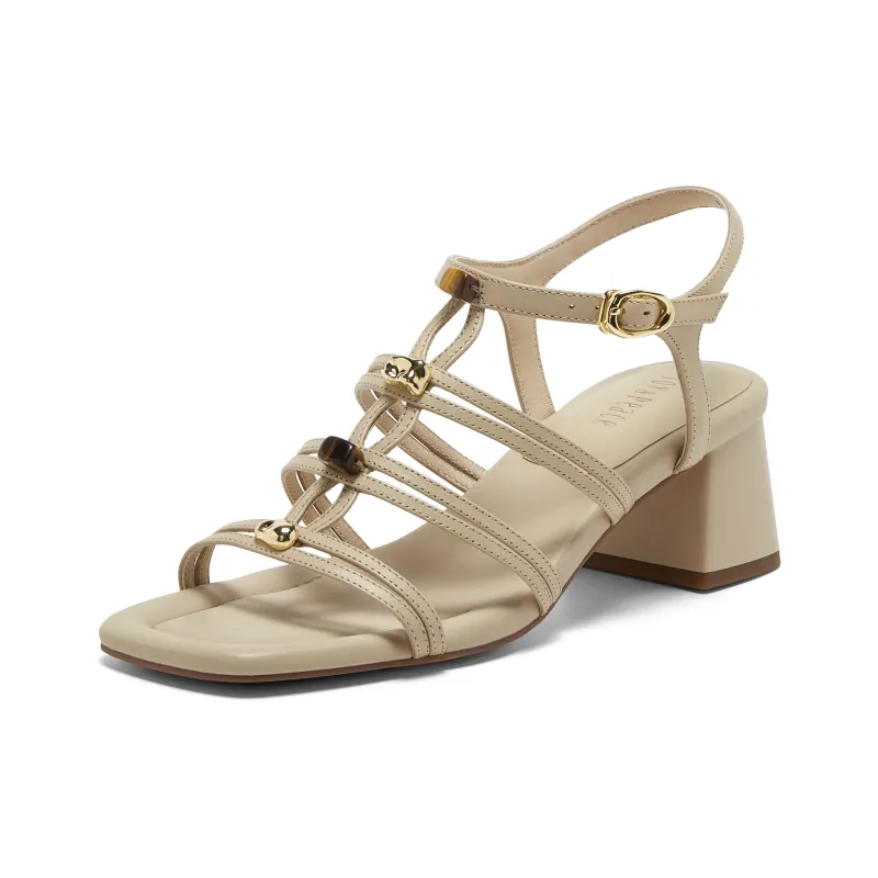 Joypeace Wishing Stone Roman Sandals Women's Beige-1