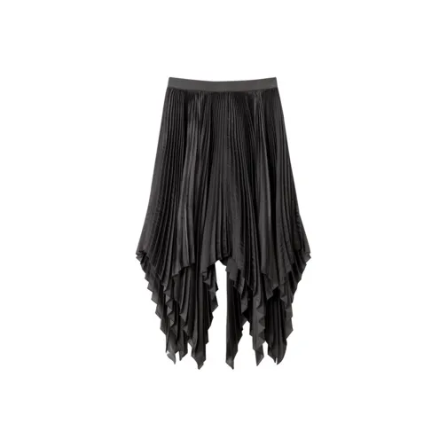 OVV X Qiu Hao Co branded Series Casual Long Skirts Women's Dark Gray 19-0