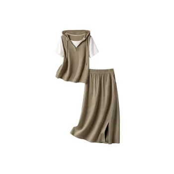 Cypress House Skirt Set Women's Khaki & White