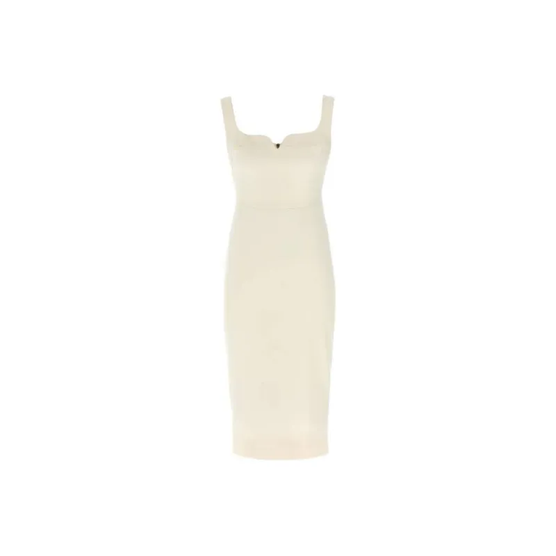 Victoria Beckham Sweetheart Neck Sleeveless Midi Dress-0