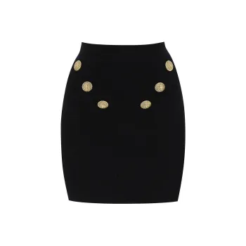 BALMAIN Button Detailed High-Rise Mini Skirt