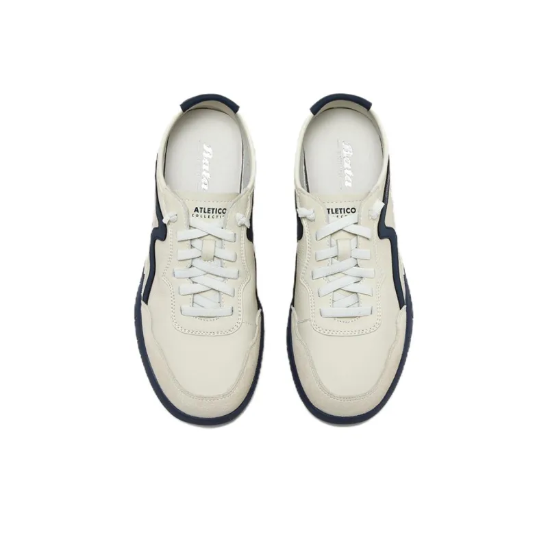 BATA Waterproof Low Top Casual Shoes Men's Beige White Blue-2
