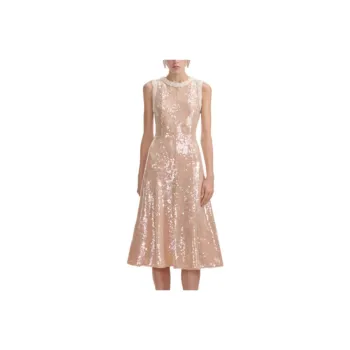 Self-portrait Sequin Embellished Trim Midi Dress