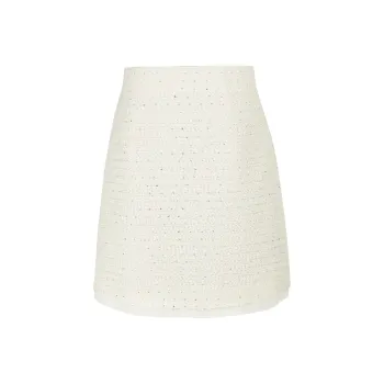 3COLOUR Casual Short Skirts Women's Pearl White