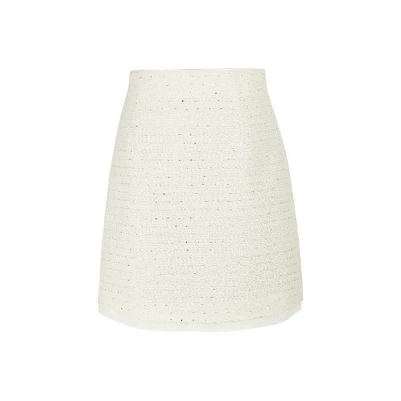 3COLOUR Casual Short Skirts Women's Pearl White-0