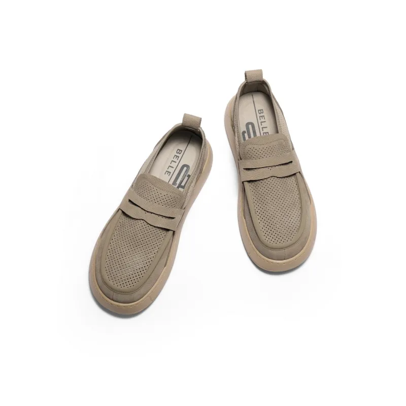 BELLE Men's Casual Shoes Men Low Top Gray/Khaki/Earth Yellow-27