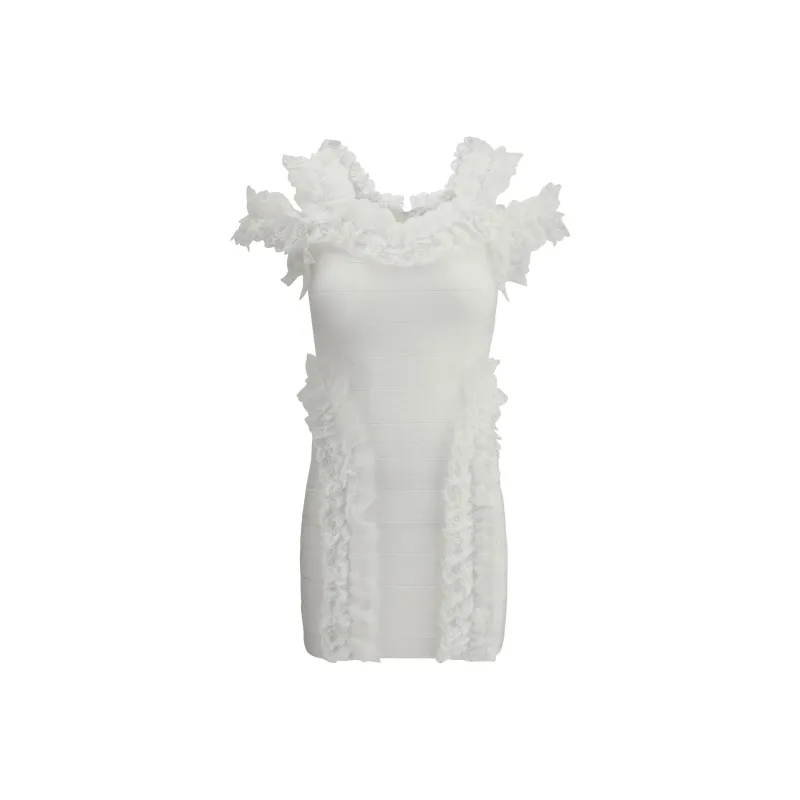 Self portrait Knit Ruffle Mini Dress-0