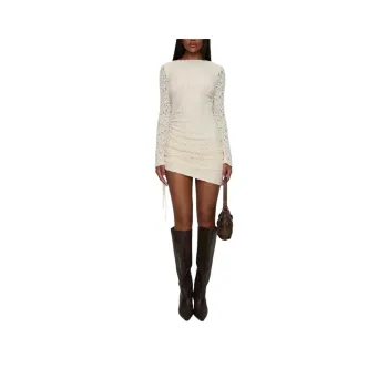 PRINCESS POLLY QUE SERA LONG SLEEVE MINI DRESS Long Sleeved Dresses Women's CREAM/Cream