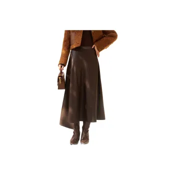 MISHOW Casual Long Skirt Women's Pine Coffee Brown
