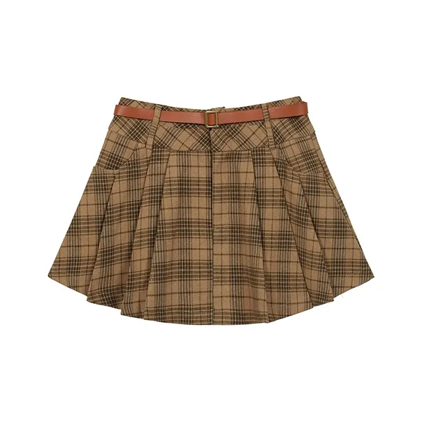 HUASJ Casual Short Skirts Women's Khaki-0
