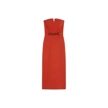 SCANLAN THEODORE Crepe Knit Resin Strapless Dress Sleeveless Dress Women's Morocco