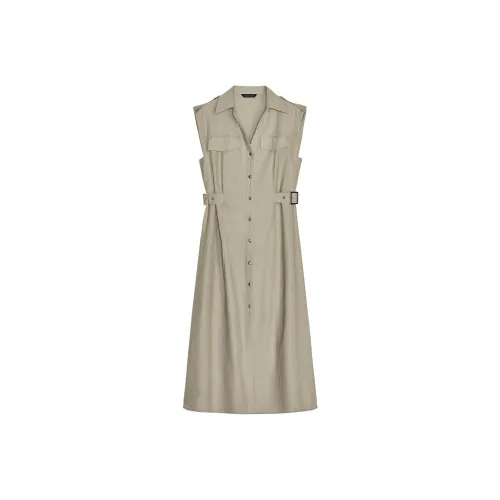 ZARA Sleeveless Dress Women's Light Khaki