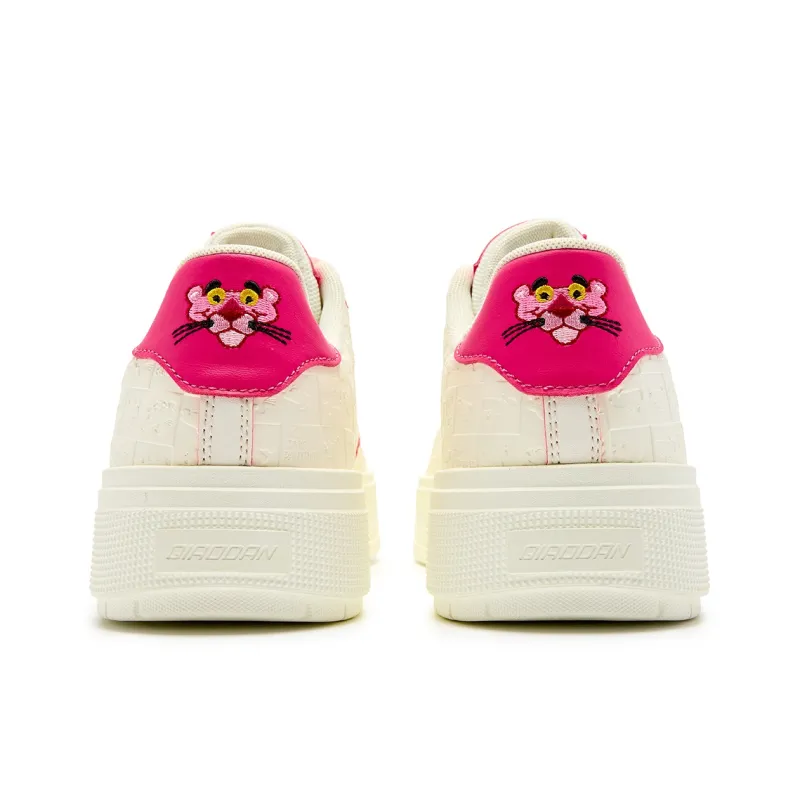 PINK PANTHER x QIAODAN Abrasion Resistant Slip Resistant Low Top Skateboard Shoes Men's Ivory White Smart Powder-3