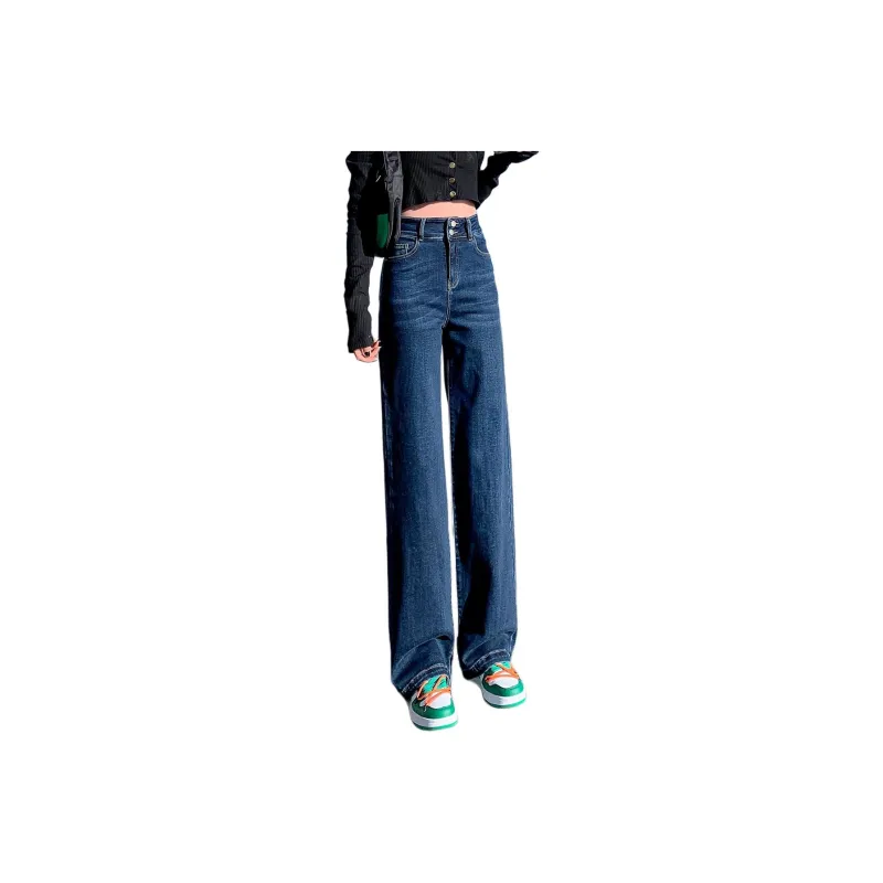 Yench'a Jeans Women's Blue-Winter Fleece-Lined-0