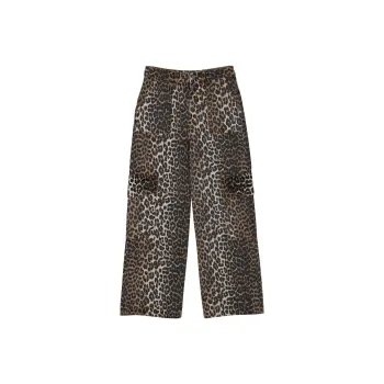 GANNI Leopard Printed Straight Leg Jeans