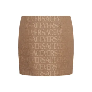 VERSACE Logo Jacquard Zipped Mini Skirt
