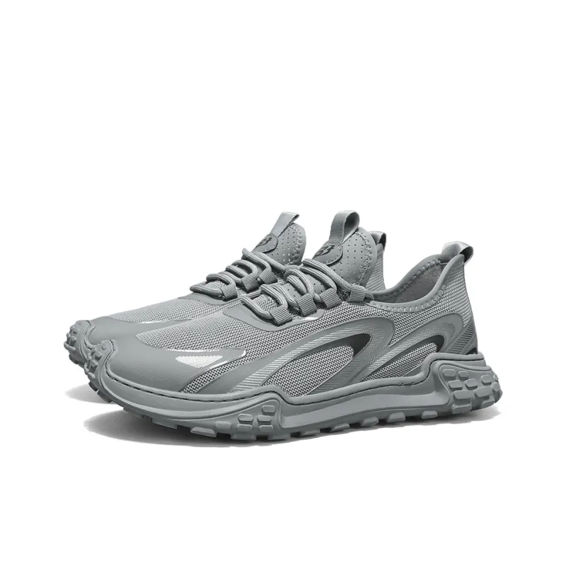 SUPEREDGE Anti Slip Wear Resistant Low Top Casual Shoes Men's Gray-3