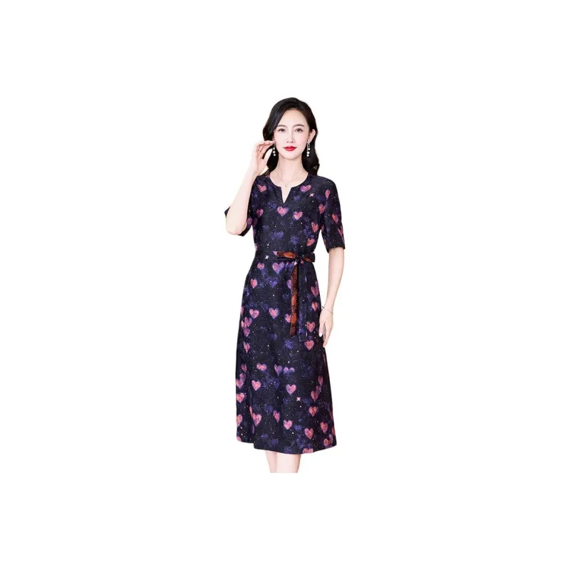 Yi Mengyuan Silk Short Sleeved Dress Women's-0