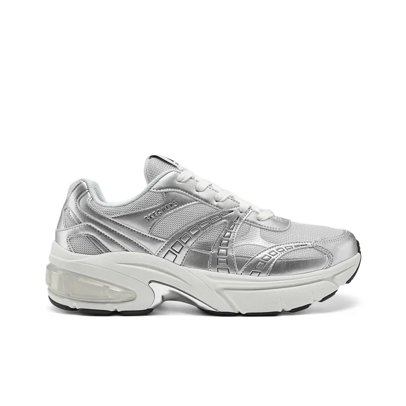 Skechers Anti-Slip Wear-Resistant Low-Top Casual Running Shoes Men's Silver-1