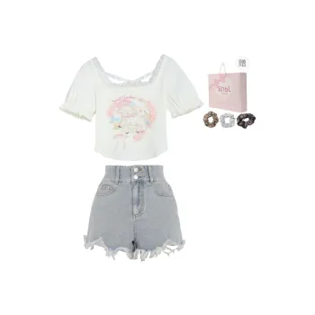 SNBL Casual Suit Women's White T Shirt+Blue Pants