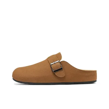 TELENT Slip Resistant Abrasion Resistant Closed Toe Slippers Men's Khaki