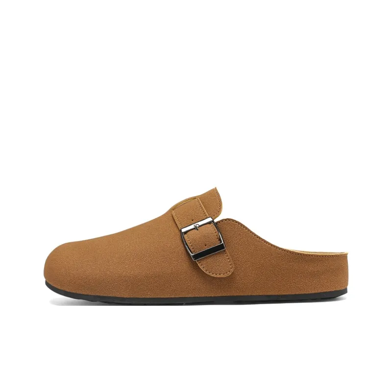 TELENT Slip Resistant Abrasion Resistant Closed Toe Slippers Men's Khaki-0