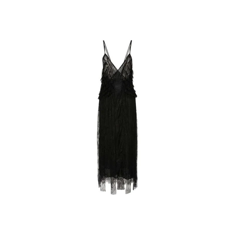 Blumarine Ruffled Long Lace Dress-0