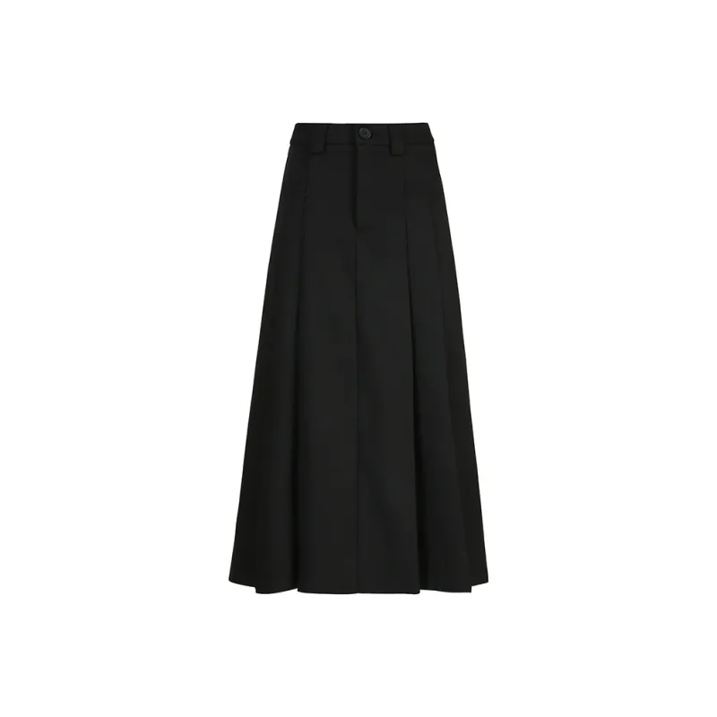 Wen Shan Casual Long Skirt Women's Black-0