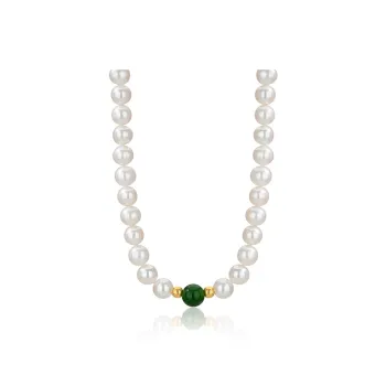 QLADY Pearl Gold Necklace Women's