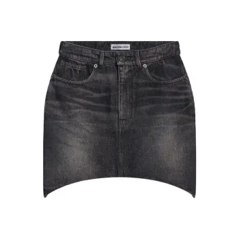 Balenciaga FW21 Denim Short Skirts Regular Fit Women's Black
