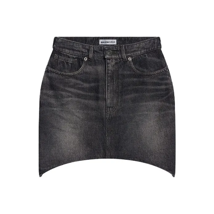 Balenciaga FW21 Denim Short Skirts Regular Fit Women's Black-0