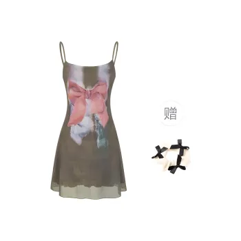 TURN UP Slip Dresses Women's Umber+Bowknot Hair Tie Comes With