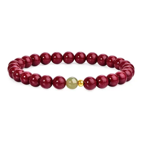 JINLIUFUJIXIANG Reconstructed Cinnabar Bracelets Unisex