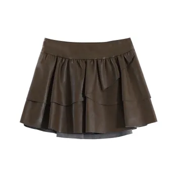 PP Casual Short Skirts Women's Coffee
