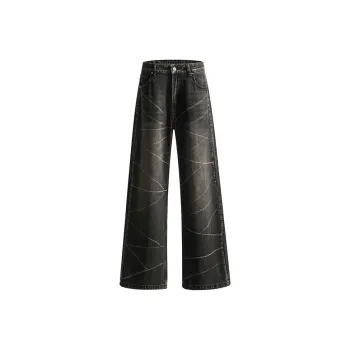 YINLEI Jeans Women's Black Gray Tie Dye