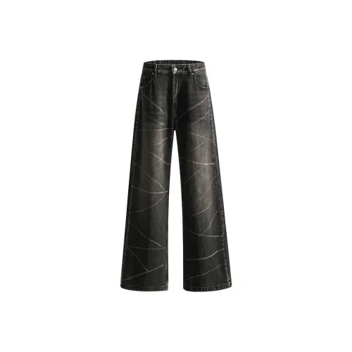 YINLEI Jeans Women's Black Gray Tie Dye