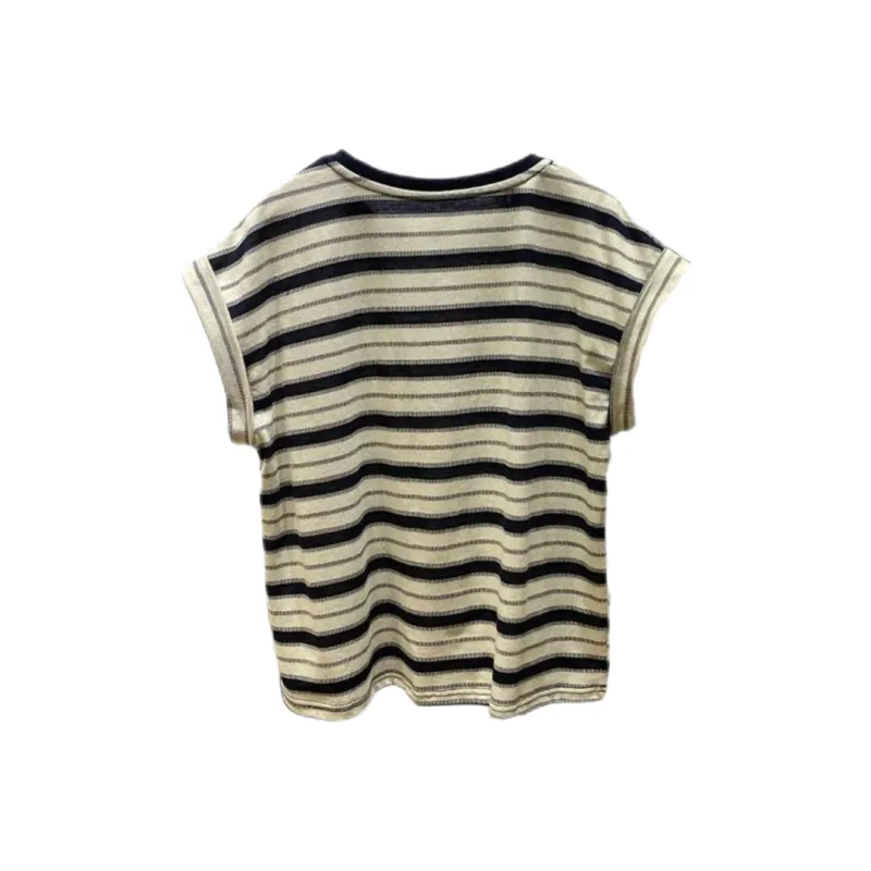 ABBY GODDESS T Shirts Women's Yellow Stripes-1