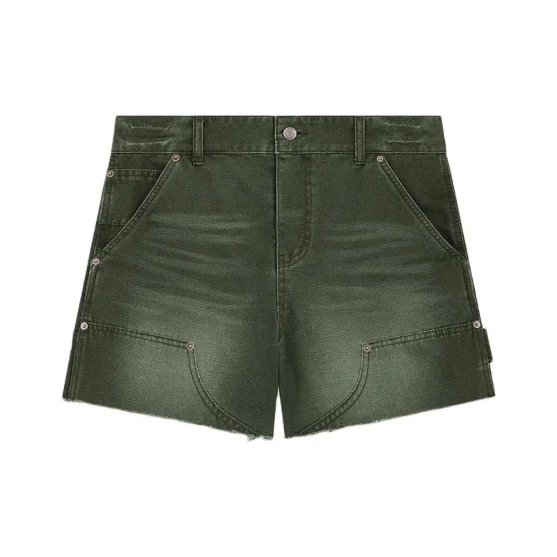 WE11DONE SS24 Denim Shorts Women's Green-0