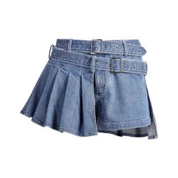 Lost In Echo Denim Shorts Women's Washed Light Blue