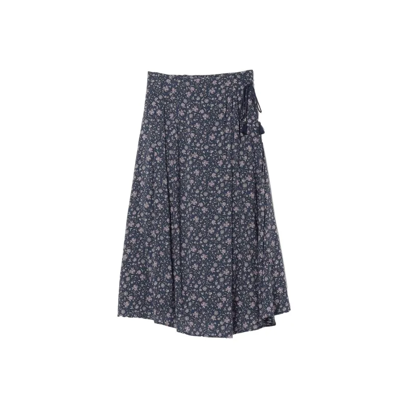 Beams HEART Casual Long Skirt Women's Blue-0