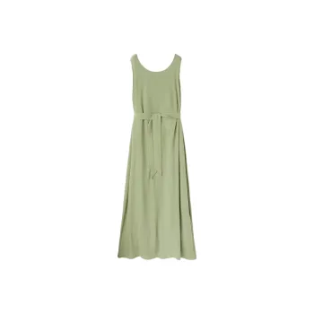 Loro Piana SS24 Sleeveless Dress Women's Green Tea Brown