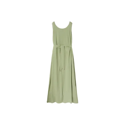 Loro Piana SS24 Sleeveless Dress Women's Green Tea Brown