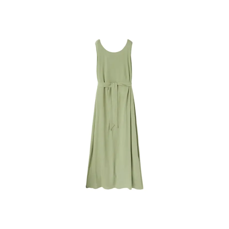 Loro Piana SS24 Sleeveless Dress Women's Green Tea Brown-0