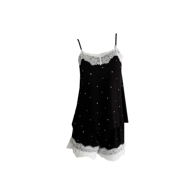 YUZHAOLIN Pajama Set Women's Black-0